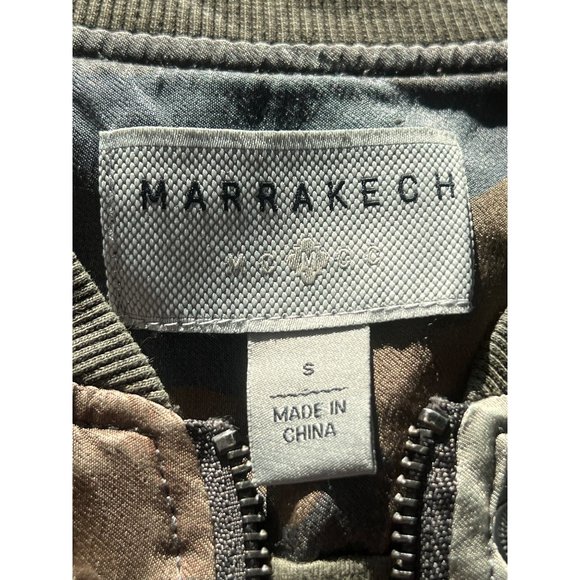 Marrakech Full Zip Camo Bomber Jacket Womens S Long Sleeve Viscose Blend Green - Picture 7 of 9